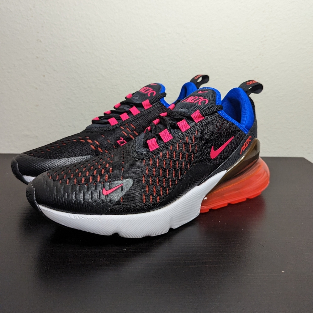 Nike Air Max 270 Womens Running Shoes Black Pink Racer Blue DZ4407-600